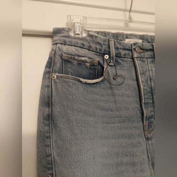 New Good American Good Boy split hem jeans size 4/27 - Picture 5 of 9